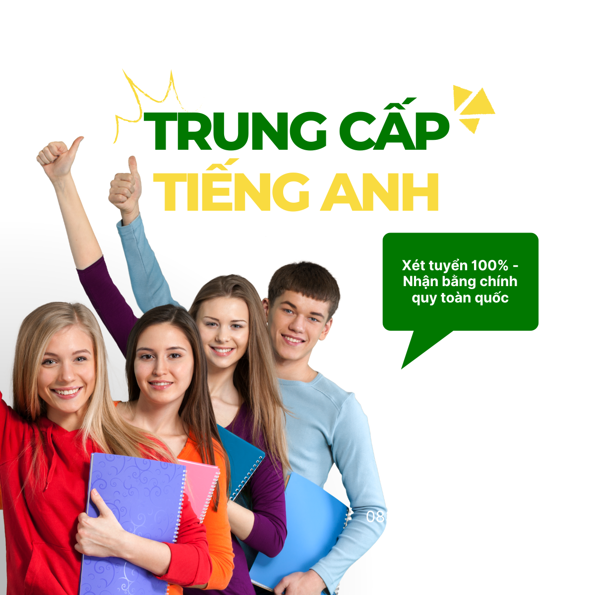 Học viên tốt nghiệp trung cấp tiếng anh từ xa cầm bằng chính quy