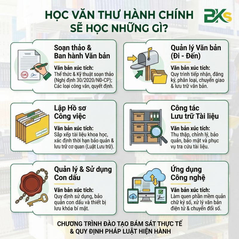 6 kỹ năng đào tạo văn thư hành chính cốt lõi để bắt đầu sự nghiệp chuyên nghiệp.