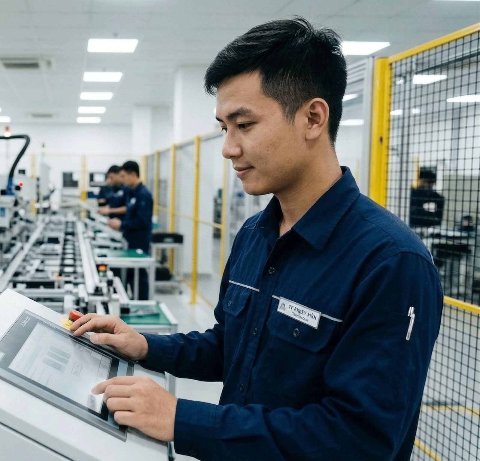 Trần Minh Hoàng học viên chuyển ngành tại BKS từ lao động phổ thông trở thành chuyên gia vận hành robot tại KCN cao