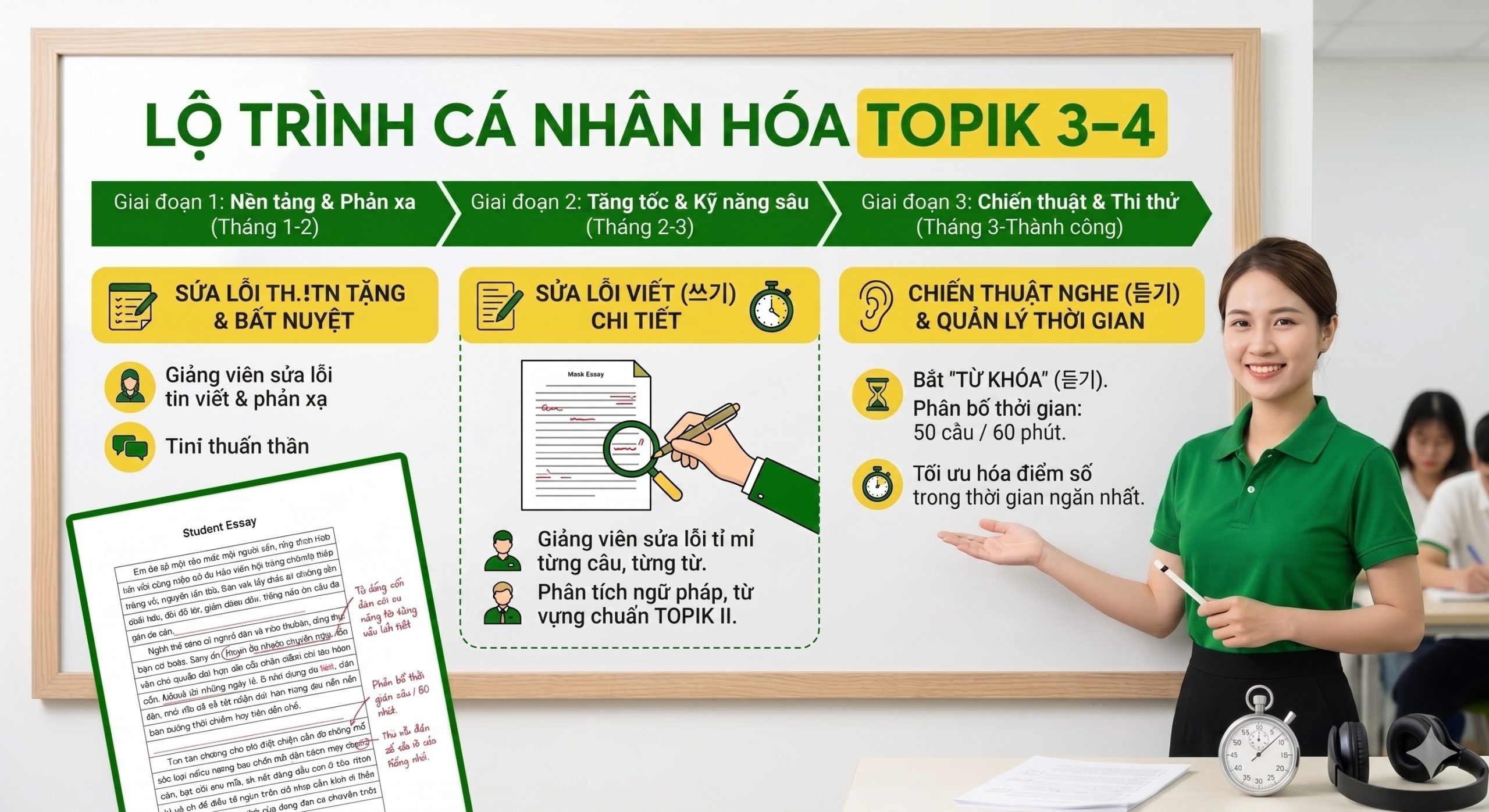 Trung Cấp Tiếng Hàn 13 Lộ Trình Cá Nhân Hóa TOPIK 3–4