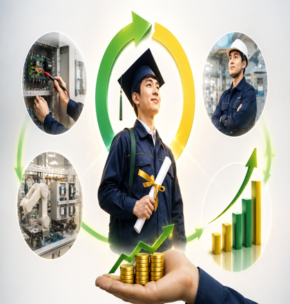 Bài toán hoàn vốn học phí Trung cấp Điện tử Công nghiệp BKS chỉ 2 đến 3 tháng lương sau khi tốt nghiệp