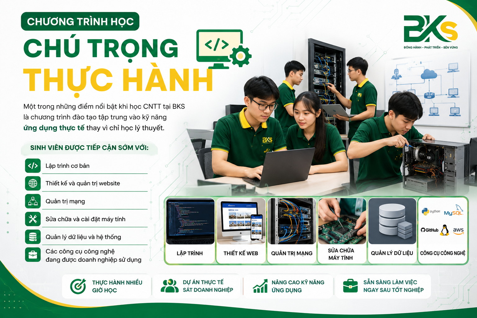 Trung Cấp Công Nghệ Thông Tin 20 Thực hành lập trình và quản trị website trong chương trình CNTT tại BKS