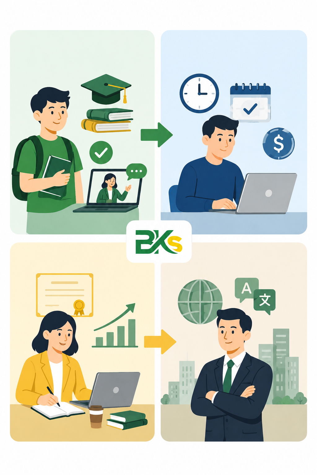 Đối tượng phù hợp với hệ trung cấp tiếng Anh từ xa học online.