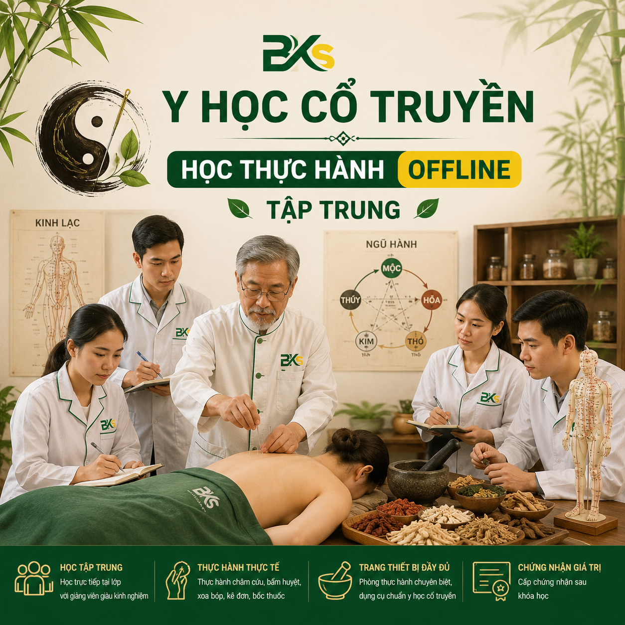 Học thực hành offline tập trung châm cứu cuối tuần