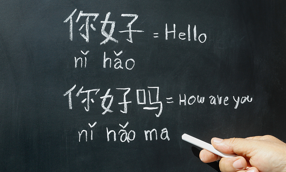 Học viên học Tiếng Trung trong lớp hiện đại