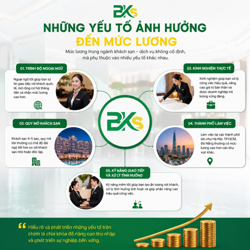 Kinh nghiệm thực tế là yếu tố quyết định mức thu nhập trong ngành dịch vụ.