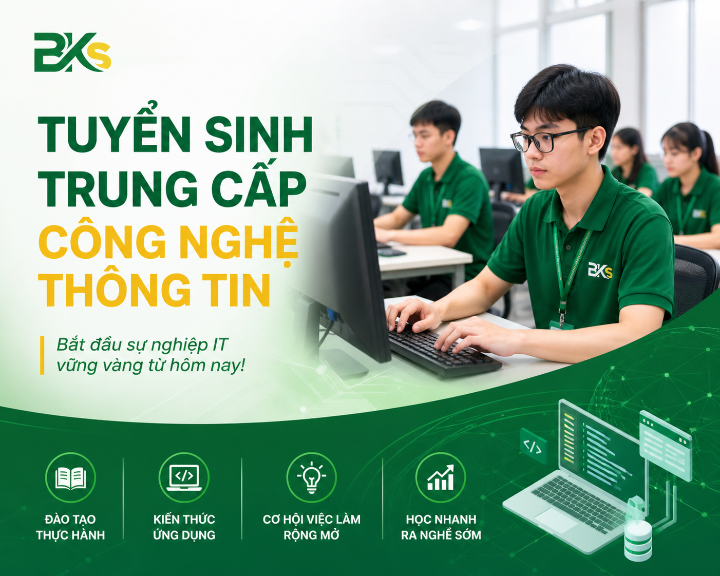 Trung Cấp Công Nghệ Thông Tin 1 Sinh viên học Công Nghệ Thông Tin tại trường