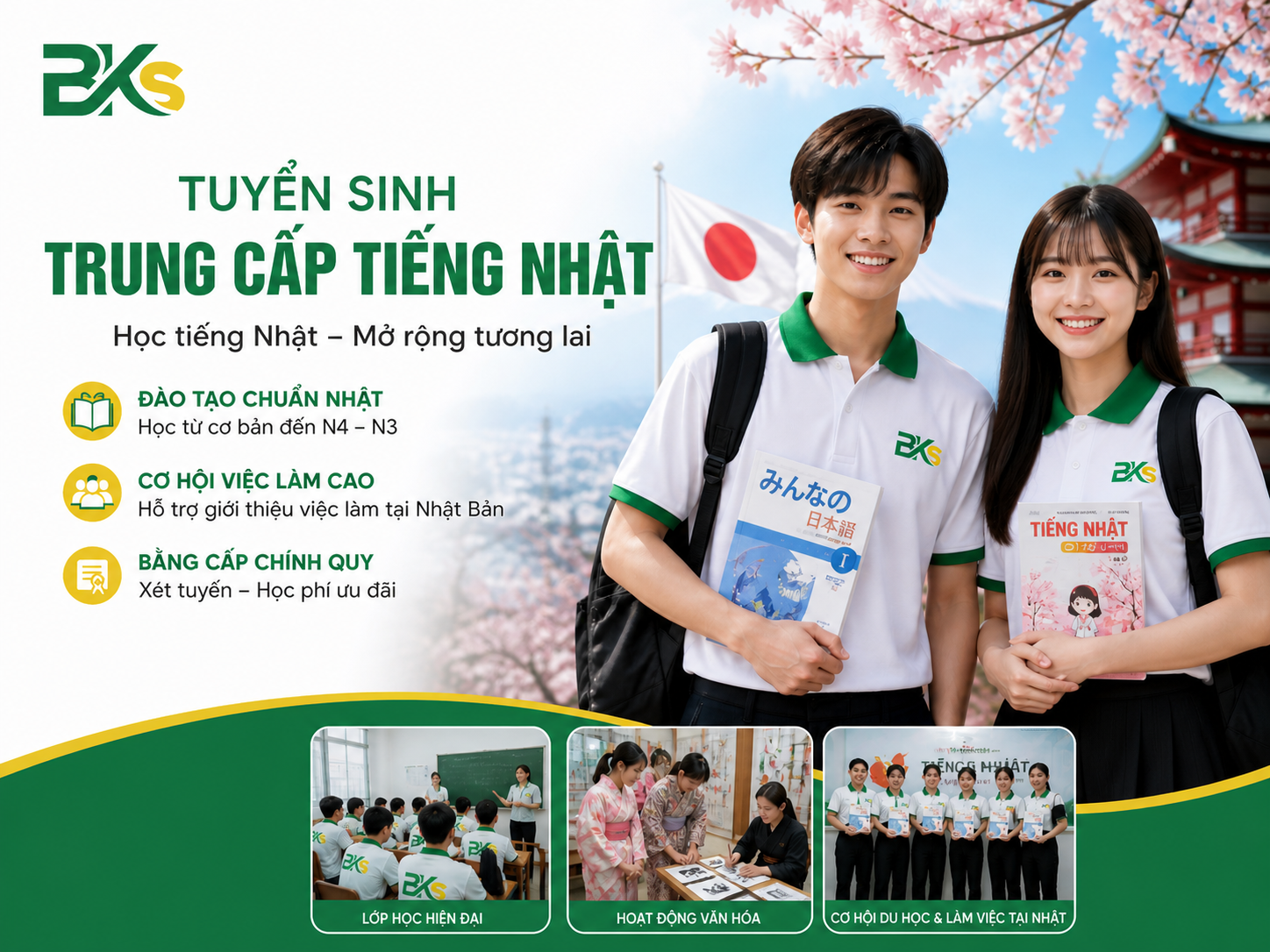 Hồ sơ xét tuyển Trung cấp Tiếng Nhật BKS