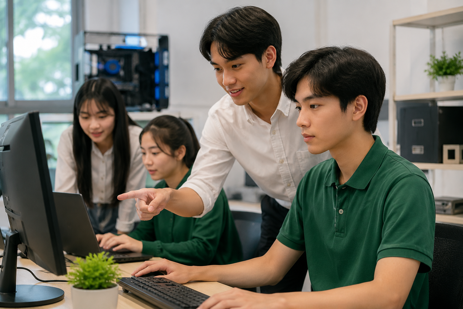 Trung Cấp Công Nghệ Thông Tin 5 Học sinh học Trung cấp Công nghệ Thông tin trong phòng máy tính